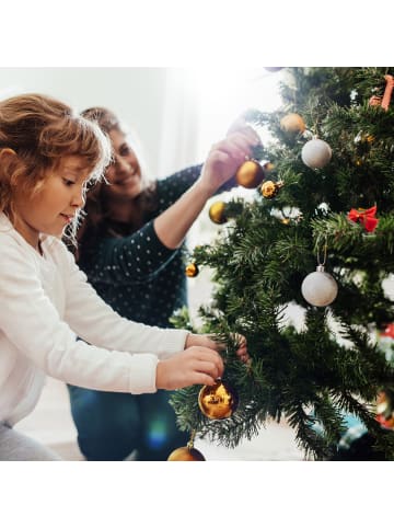 relaxdays 30-tlg. Weihnachtskugeln Set in Gold/ Weiß