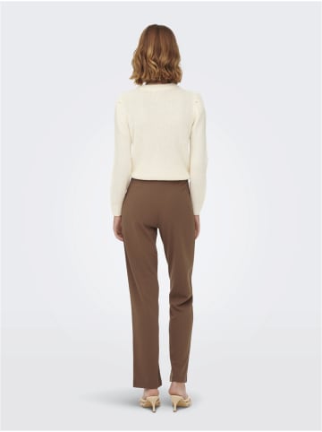 JACQUELINE de YONG Komfortable Stoffhose Mid Waist Elegante Chino Business Pants in Braun