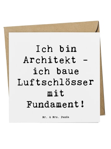 Mr. & Mrs. Panda Einladungskarte Spruch Architekt Luftschlösser ... in Weiß