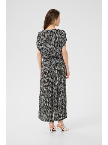 Kaffe Overall KAmille Loose fit in Black/Chalk Graphic Lines