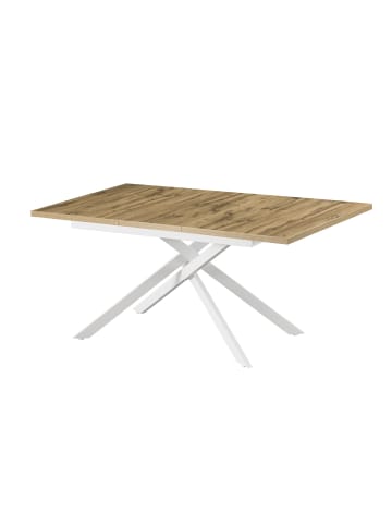 B&D Home Ausziehstisch BEA in Natureiche - (B)120-160 x (H)76 x (T)80 cm