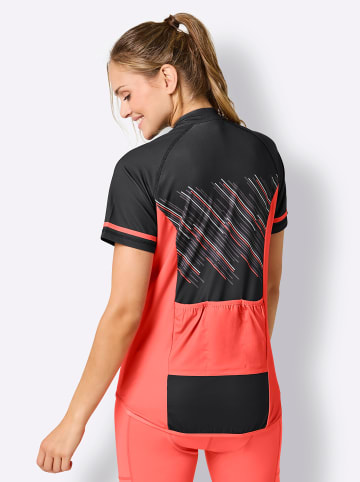 WITT WEIDEN Fahrradshirt in schwarz-koralle