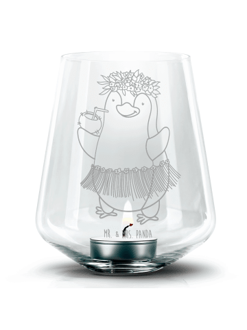 Mr. & Mrs. Panda Teelichtglas Pinguin Kokosnuss ohne Spruch in Transparent