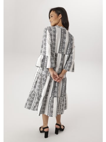 Aniston PLUS Midikleid in weiß-schwarz