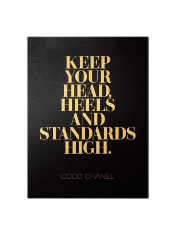 WALLART Leinwandbild Gold - Keep your head high Schwarz in Schwarz