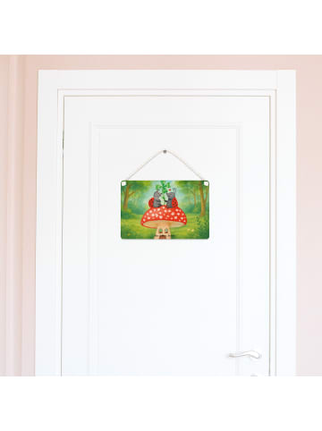 Mr. & Mrs. Panda Schild Marienkäfer Fliegenpilz Design ohne Spruch in Weiß