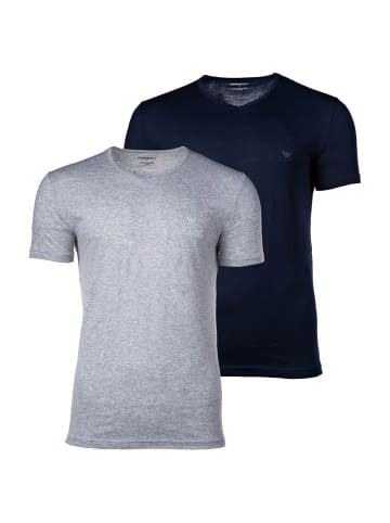 Emporio Armani T-Shirt 2er Pack in Blau/Grau