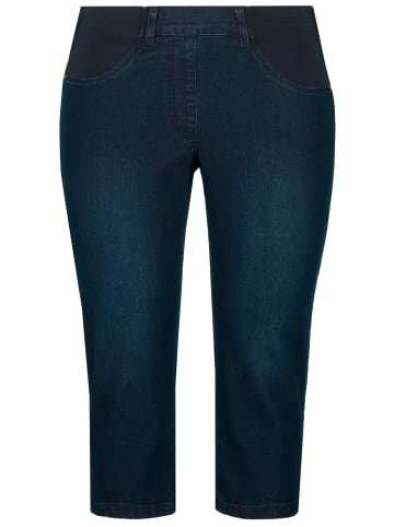 Ulla Popken Caprijeans in dark blue denim