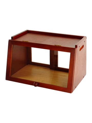 relaxdays Brotkasten in Dunkelbraun - (B)26 x (H)23 x (T)39 cm