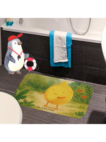 Mr. & Mrs. Panda Badteppich Beste Freunde Zitrone Design ohne Sp... in Weiß