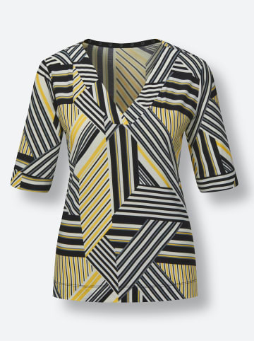 creation L Lyocell-Shirt in schwarz-weiß-bedruckt