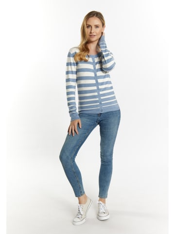 usha BLUE LABEL Damen Strickjacke in Denimblau Wollweiss