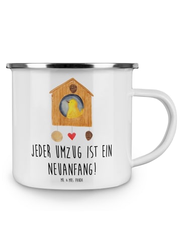Mr. & Mrs. Panda Camping Tasse Umzug Neuanfang mit Spruch in Weiß