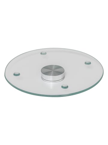 5five Simply Smart Drehbare Glasplatte, Marmor-Effekt in Weiß, Ø 32 cm