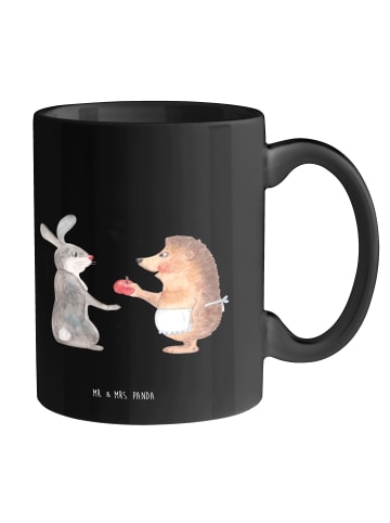 Mr. & Mrs. Panda Tasse Hase Igel ohne Spruch in Schwarz