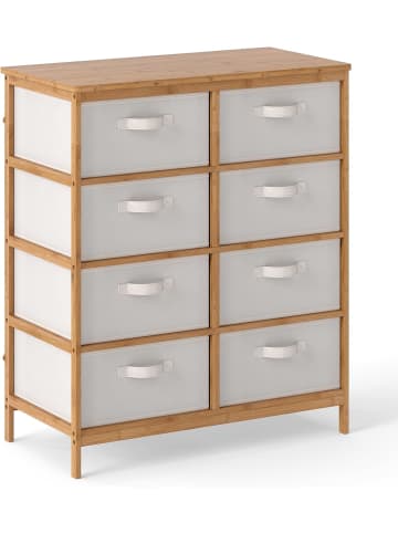 COSTWAY Kommode mit 8 Stoffschubladen 80x40x94cm in Beige