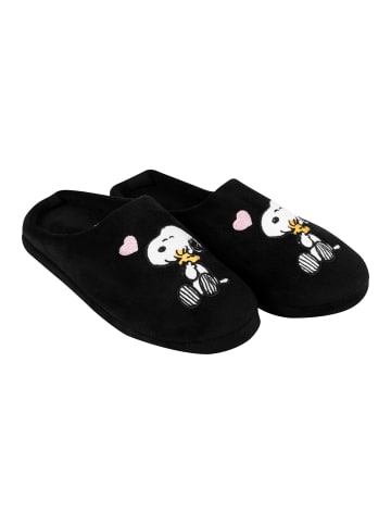 United Labels The Peanuts Snoopy Hausschuhe Puschen Slipper Pantoffeln in schwarz