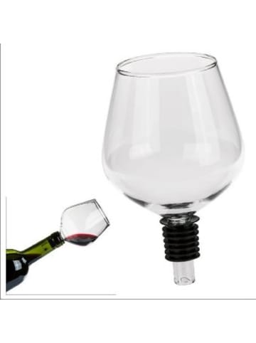 Schwäbische Albumfabrik Nonbook - Flaschenaufsatz aus Glas mit Silikondichtung, Weinglas, ca. 16 cm