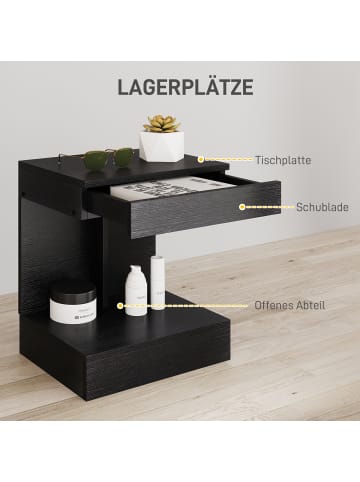 HOMCOM Nachttisch-40L x 30B x 46H cm-Schwarz