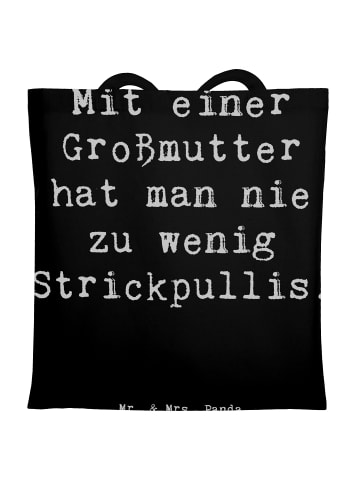 Mr. & Mrs. Panda Tragetasche Großmutter Strickpullis mit Spruch in Schwarz