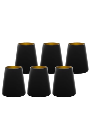 Stölzle 6er Set Becher Power 380 ml in Schwarz-Gold