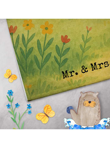 Mr. & Mrs. Panda Gästehandtuch Hund Dogge Design mit Spruch in Weiß