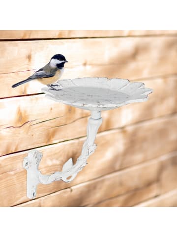 relaxdays Vogeltränke Blütein Weiß