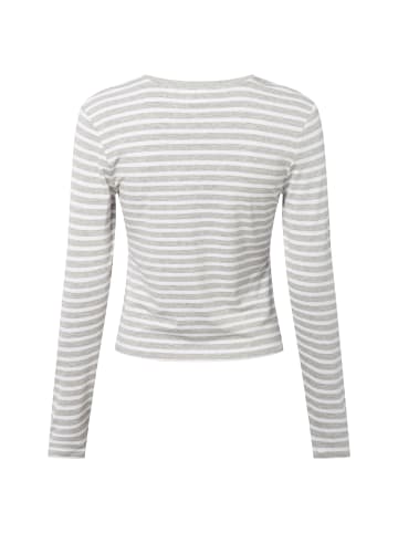 comma Langarmshirt in ecru hellgrau - 0001