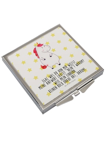 Mr. & Mrs. Panda Schminkspiegel Einhorn Wut mit Spruch in Weiß