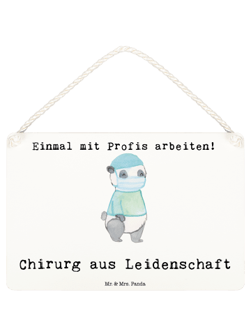 Mr. & Mrs. Panda Deko Schild Chirurg Leidenschaft mit Spruch in Weiß