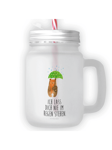 Mr. & Mrs. Panda Mason Jar Bär Regenschirm mit Spruch in Transparent