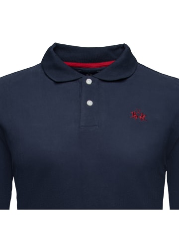 La Martina Langarm-Poloshirt XMP004 XT in dunkelblau