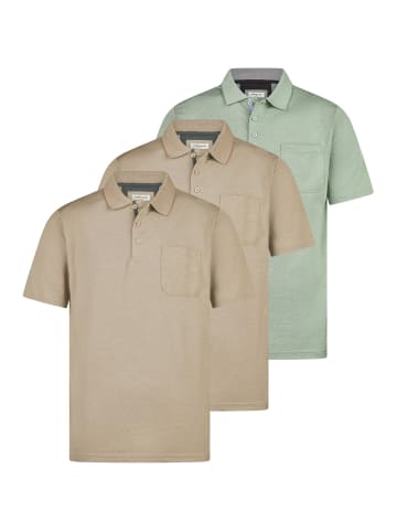Redmond Poloshirt Basic in Beige / grün
