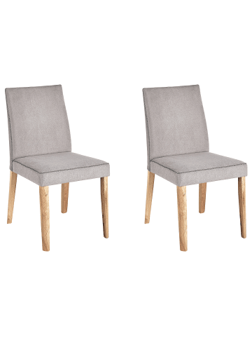 Beliani 2er-Set Esszimmerstuhl PHOLA in Grau/Braun
