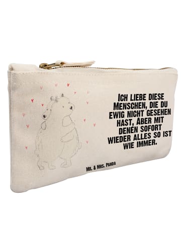 Mr. & Mrs. Panda Kosmetiktasche Eisbär Umarmen mit Spruch in Weiß