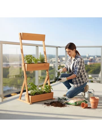 relaxdays Vertikalbeet in Braun - (B)60 x (H)140 x (T)50 cm