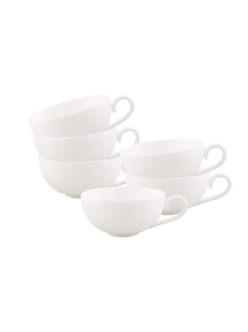 Villeroy & Boch 6er Set Teetassen Royal 120 ml weiß in weiß