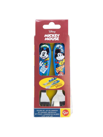 Disney Mickey Mouse Disney Mickey Mouse Kinderbesteck Set 2-teilig – Löffel & Gabel in Blau