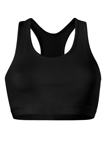 Yenita® Bustier 3er Set Sports-Collection mit breiten Trägern in schwarz