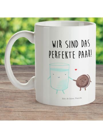 Mr. & Mrs. Panda Kaffeebecher Milch Keks mit Spruch in Weiß