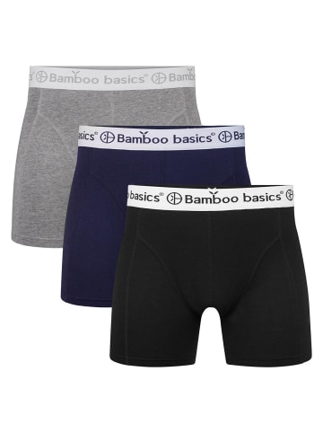 Bamboo Basics Boxershort 3er Pack in Grau/Blau/Schwarz