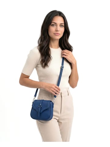 Cluty Umhängetasche echt Leder in blau