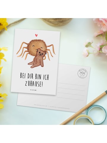 Mr. & Mrs. Panda Postkarte Spinne Agathe Teddy mit Spruch in Weiß