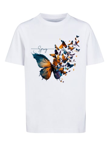 F4NT4STIC T-Shirt Schmetterling Frühling Tee Unisex in weiß