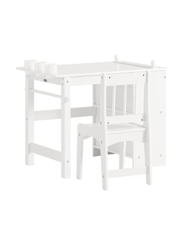 SoBuy Kinder-Schreibtisch mit Stuhl in Hochglanzweiß - (W) 45 x (H) 66 x (L) 80 cm