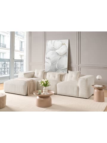Beliani 4-tlg 3-Sitzer Sofa DOLVA in Weiß/Schwarz rechtsseitig