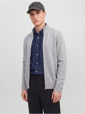 Jack & Jones Strickjacke in Light Grey Melange