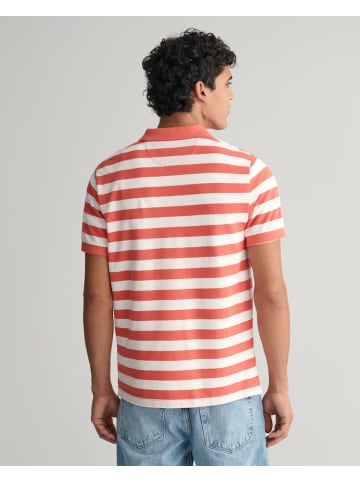 Gant Piqué Poloshirt mit breiten Streifen in Rot