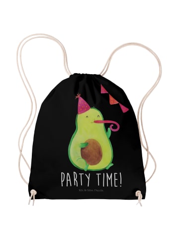 Mr. & Mrs. Panda Sportbeutel Avocado Party Zeit mit Spruch in Schwarz