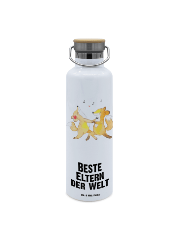 Mr. & Mrs. Panda Thermos Trinkflasche Fuchs Beste Eltern der Wel... in Weiß